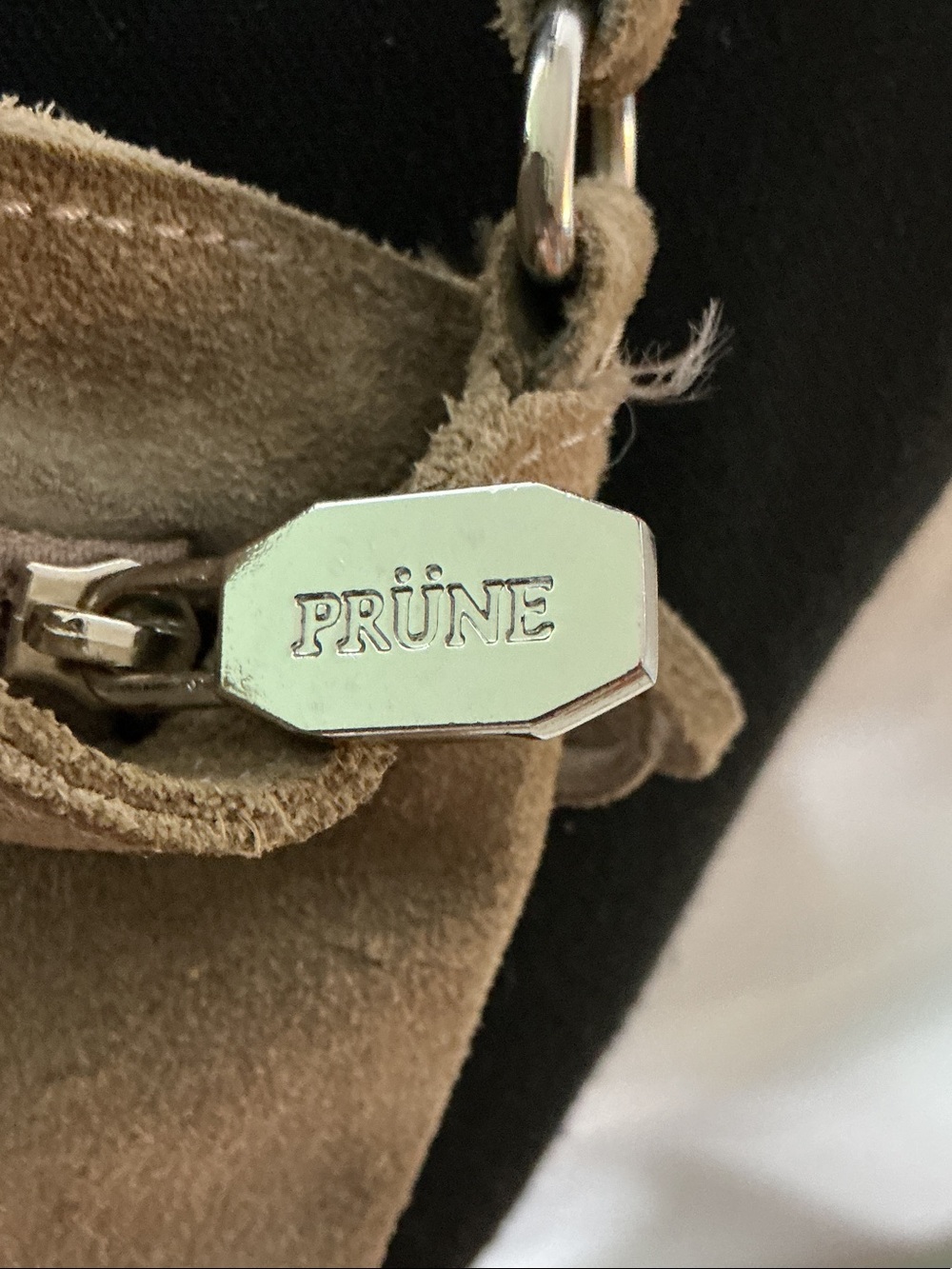 Prune Taupe Suede Fringe Shoulder Bag - Picture 2 of 8